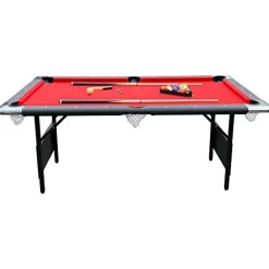Hathaway Fairmont Portable 6-Ft Pool & Billiard Table Red