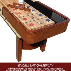 Hathaway 12-ft Shuffleboard Table Walnut