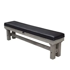 Hathaway Logan 7-ft Pool Table Combo Set with Benches – Rustic Gray Barnwood