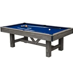 Hathaway Logan 7-ft Pool Table Combo Set with Benches – Rustic Gray Barnwood