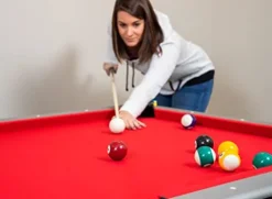 Hathaway Maverick 7-foot Pool and Table Tennis Multi Game Black with Red Felt