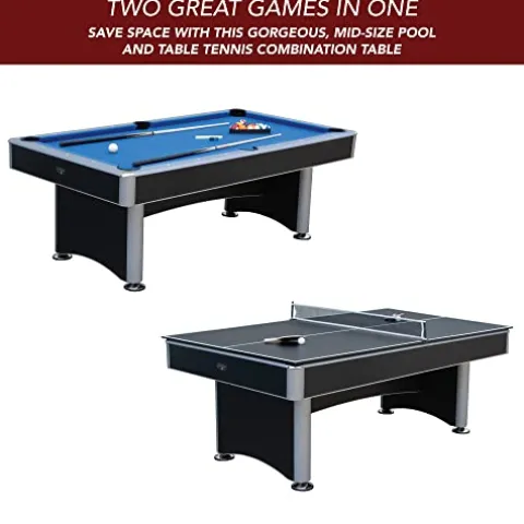 Hathaway Maverick II 7-Foot Pool and Table Tennis Multi Game Black