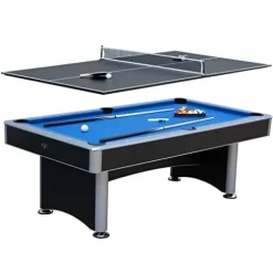 Hathaway Maverick II 7-Foot Pool and Table Tennis Multi Game Black