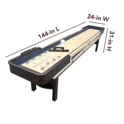 Hathaway Merlot 12′ Shuffleboard Table Espresso Natural