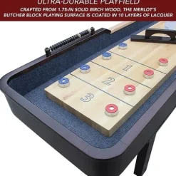 Hathaway Merlot 12′ Shuffleboard Table Espresso Natural