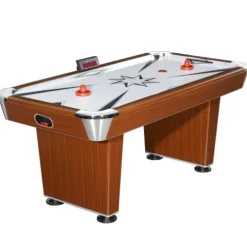 Hathaway Midtown 6′ Air Hockey Family Game Table Cherry Wood