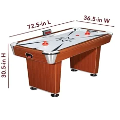 Hathaway Midtown 6′ Air Hockey Family Game Table Cherry Wood