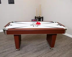 Hathaway Midtown 6′ Air Hockey Family Game Table Cherry Wood