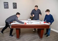Hathaway Midtown 6′ Air Hockey Family Game Table Cherry Wood