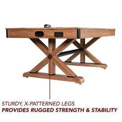 Hathaway Midtown 72-in Air Hockey Table LED Scoring Cherry Finish White Oak