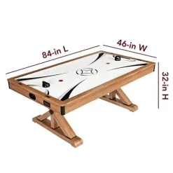 Hathaway Midtown 72-in Air Hockey Table LED Scoring Cherry Finish White Oak