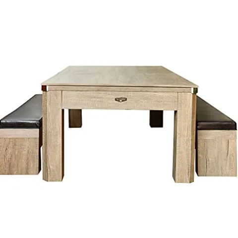 Hathaway Newport 7-ft Pool Table Combo Set with Benches Rustic Gray