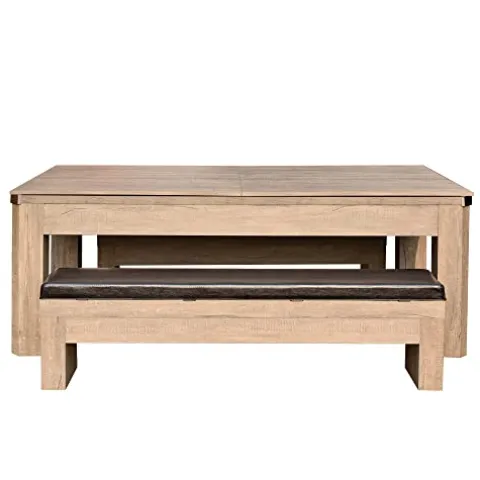 Hathaway Newport 7-ft Pool Table Combo Set with Benches Rustic Gray