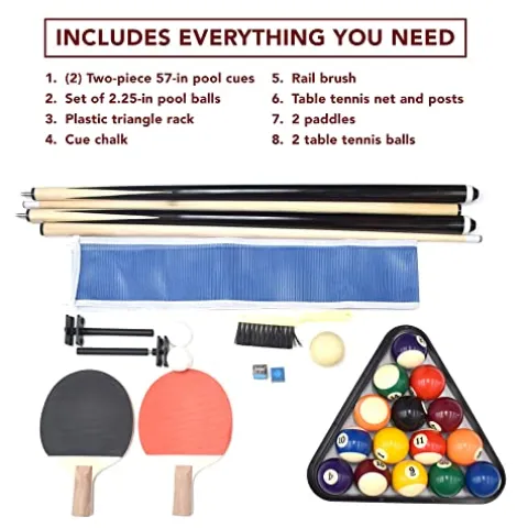 Hathaway Newport 7-ft Pool Table Combo Set with Benches Rustic Gray