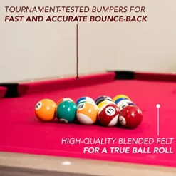 Hathaway Newport 7-ft Pool Table Tennis Combination with Dining Top, Two Storage Benches – Woodtone