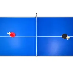 Hathaway Newport 7-ft Pool Table Tennis Combination with Dining Top, Two Storage Benches – Woodtone