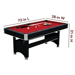 Hathaway Spartan 6-ft Pool Table with Table Tennis Top Black