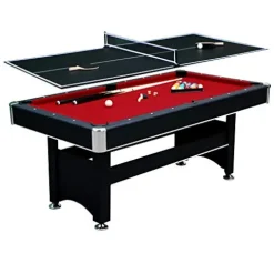 Hathaway Spartan 6-ft Pool Table with Table Tennis Top Black