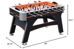 Hathaway Trailblazer 56-Inch Foosball Table with Electronic Scoring Black/Orange