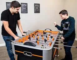 Hathaway Trailblazer 56-Inch Foosball Table with Electronic Scoring Black/Orange