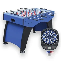 Hathaway Ventura 55-in Foosball Table with Bonus Electronic Dart Board Blue