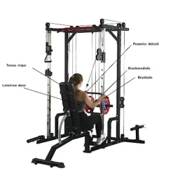 HAUSHECK 1400lbs Power Cage with LAT Pulldown, Weight Storage, Squat Racks, Home Gym Equipment, Orange