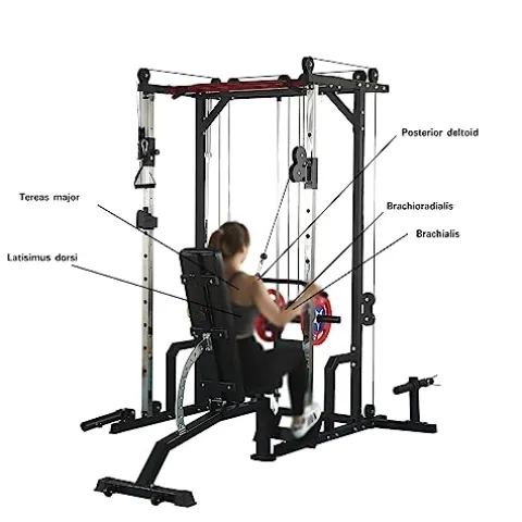 HAUSHECK 1400lbs Power Cage with LAT Pulldown, Weight Storage, Squat Racks, Home Gym Equipment, Orange