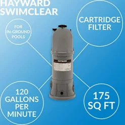 Hayward W3C17502 SwimClear Plus Cartridge Pool Filter Gray