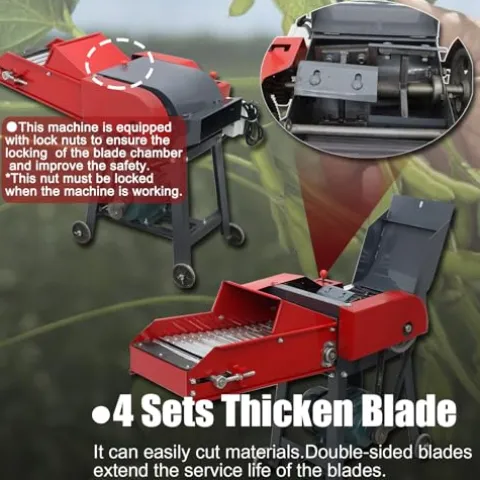 HayWHNKN Chaff Cutter Straw Corn Pulverizer Machine Red