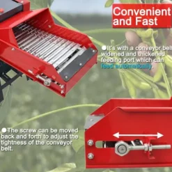 HayWHNKN Chaff Cutter Straw Corn Pulverizer Machine Red