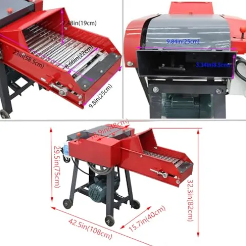 HayWHNKN Chaff Cutter Straw Corn Pulverizer Machine Red