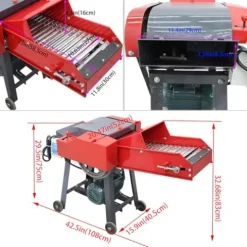 HayWHNKN Chaff Cutter Straw Corn Cutter Pulverizer Red