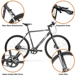 HEAD Head UR Fast 700c Belt Drive Urban Commuter Bike Black