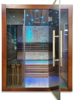 HEALTH AND MED.COM Traditional Wet/Dry Swedish Steam Sauna Wood