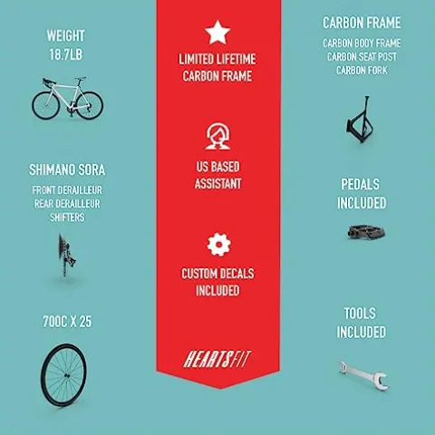 Hearts Bio Carbon Frame Road Bike Model H Special Edition HeartsRed