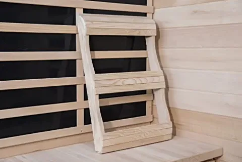 Heat Wave 4 Person Sauna Hemlock Wood Sonoma 9 Carbon Infrared Heaters MP3 Player Chromo Therapy Lighting 120V 2100W Wood