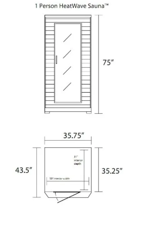 Heat Wave Buena Vista SA2402 1 Person Infrared Sauna with 5 Carbon Heaters