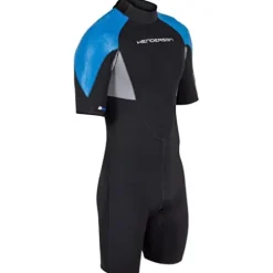 Henderson Mens Thermoprene Pro Back Zip Shorty Wetsuit Black/Blue