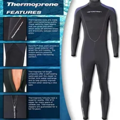 Henderson Thermoprene 5mm Men’s Jumpsuit (Back Zip) Black/Blue – 2X-Large Short