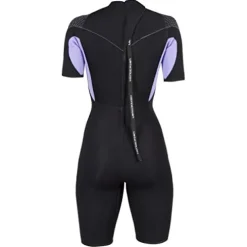 Henderson Women’s 3mm Thermoprene Pro Back Zip Shorty Wetsuit Black/Lavander