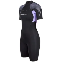 Henderson Women’s 3mm Thermoprene Pro Back Zip Shorty Wetsuit Black/Lavander