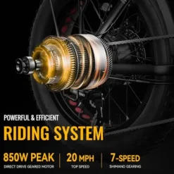 Heybike Mars Electric Bike Foldable 20″ x 4.0 Fat Tire Electric Bicycle Mars-Black