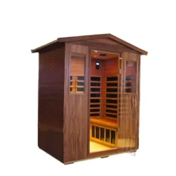 HFYee Infrared Sauna Box 4 Person Indoor Outdoor Sauna Room Natural