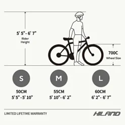 HH HILAND Hiland 700c Road Bike 14 Speeds Light Weight Aluminum Frame Racing Bike City Commuting Road Bicycle Black