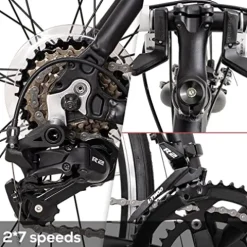 HH HILAND Hiland 700c Road Bike 14 Speeds Light Weight Aluminum Frame Racing Bike City Commuting Road Bicycle Black