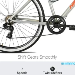 HH HILAND Hiland Hybrid Bike Shimano Drivetrain 7 Speeds 700C Wheels Silver