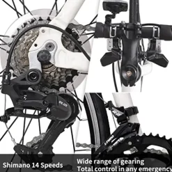 HH HILAND Hiland Road Bike 700c Racing Bike City Commuter Bicycle with 14 Speeds Drivetrain 50cm White