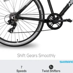 HH HILAND Hybrid Bike Step-Over/Step-Through Frame 700C Black