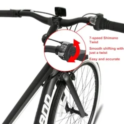 HH HILAND Hybrid Bike Step-Over/Step-Through Frame 700C Black