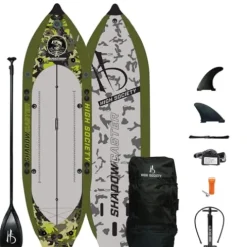 High Society Shadowcaster Premium Inflatable Paddle Board Package 11ft Sportsman Green